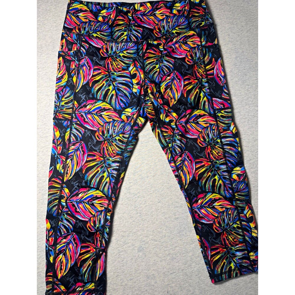 Constantly Varied Squats Yoga Approved Tropical Women’s Leggings Size Lg Pockets